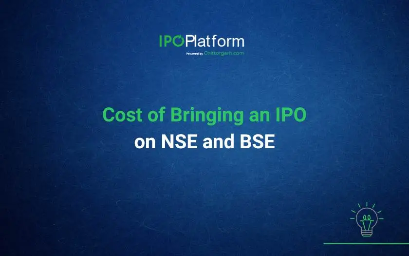 What is the ipo cost and ipo charges for listing on NSE and BSE Exchange